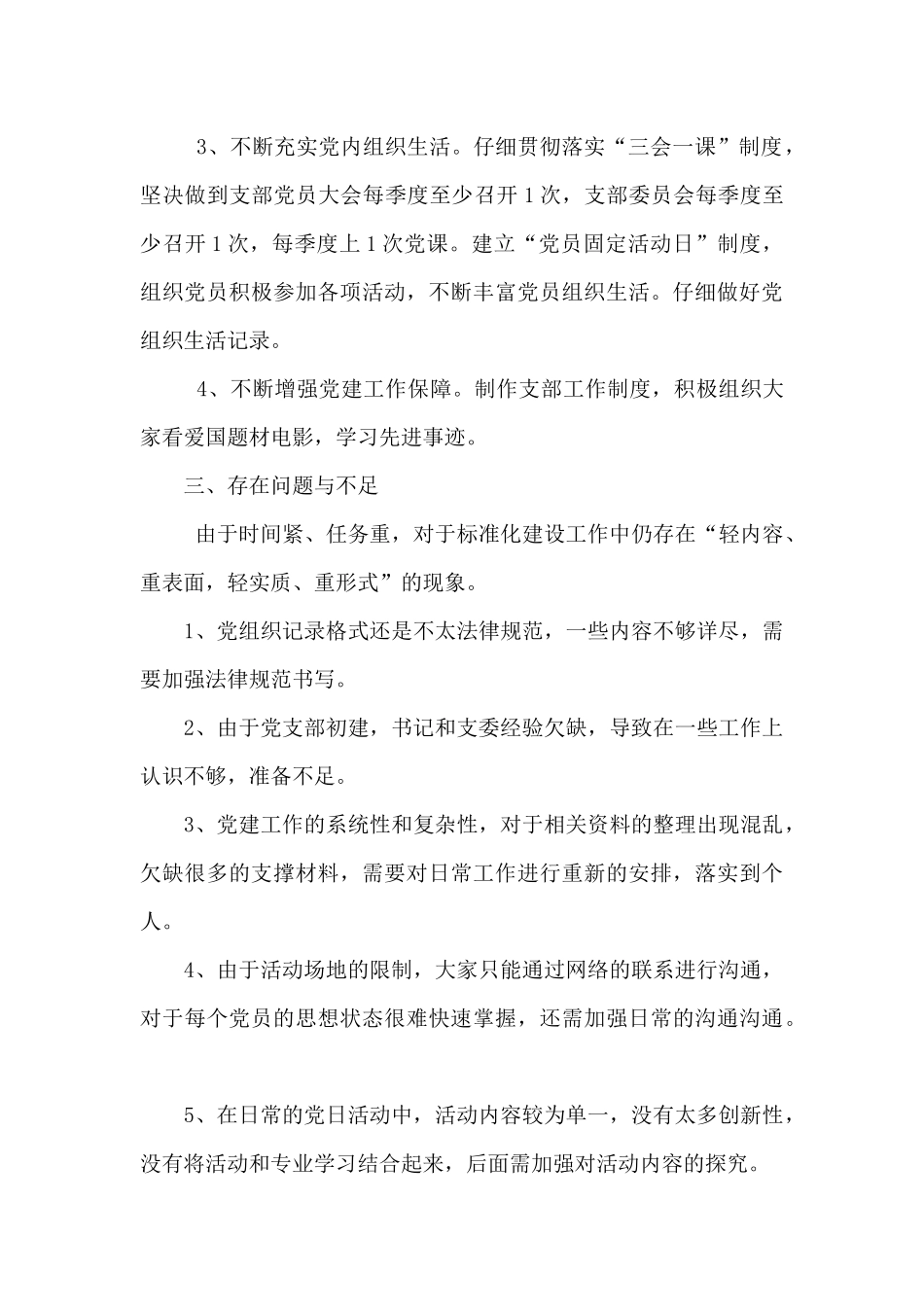 党支部建设任务的自查报告_第3页