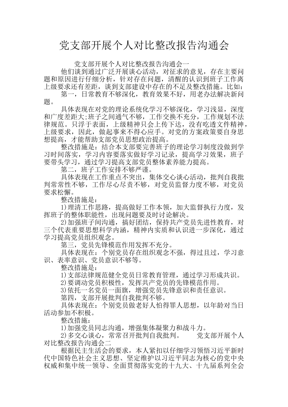 党支部开展个人对照整改报告交流会_第1页