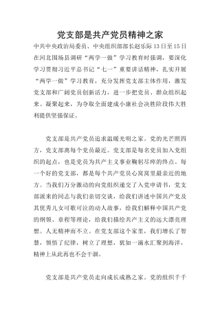 党支部是共产党员精神之家