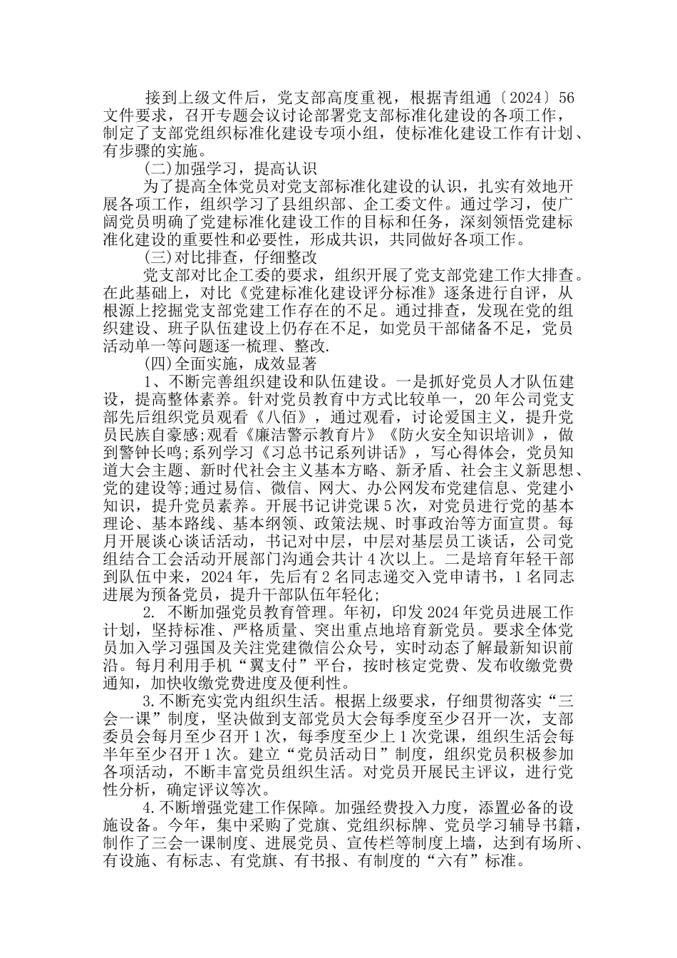 党支部标准化规范化建设工作自查报告_第3页