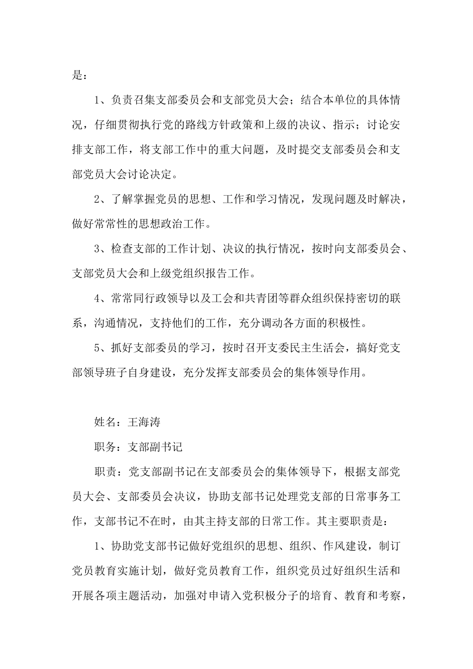 党支部班子成员职责集合7篇_第3页