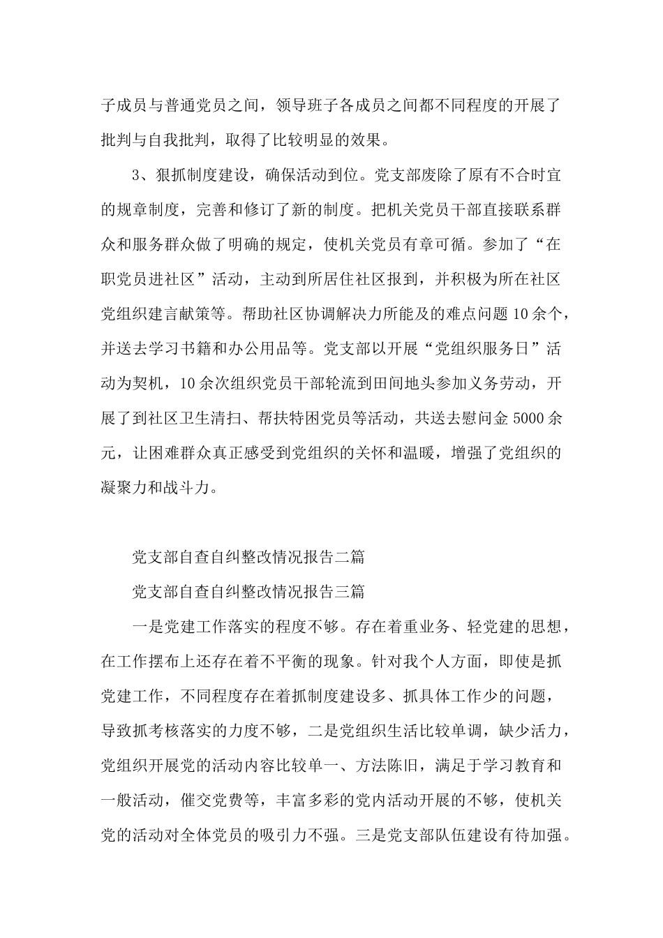 党支部自查自纠整改情况报告三篇_第2页
