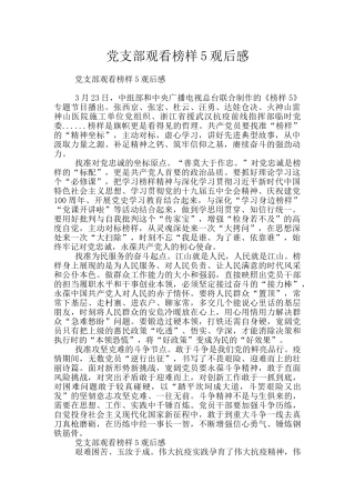 党支部观看榜样5观后感