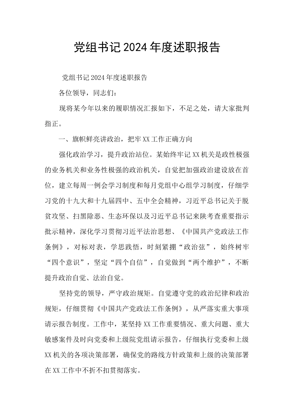 党组书记2024年度述职报告_第1页