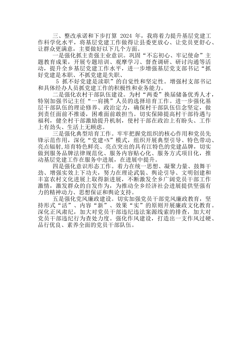 全乡抓基层党建工作述职报告_第3页