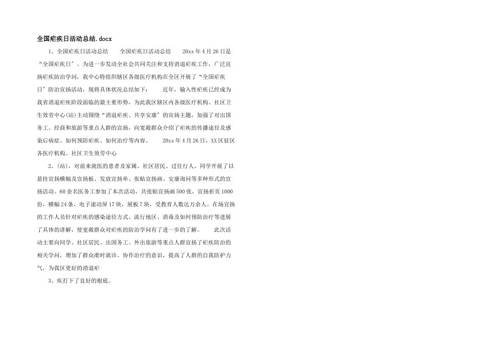 全国疟疾日活动总结_第1页