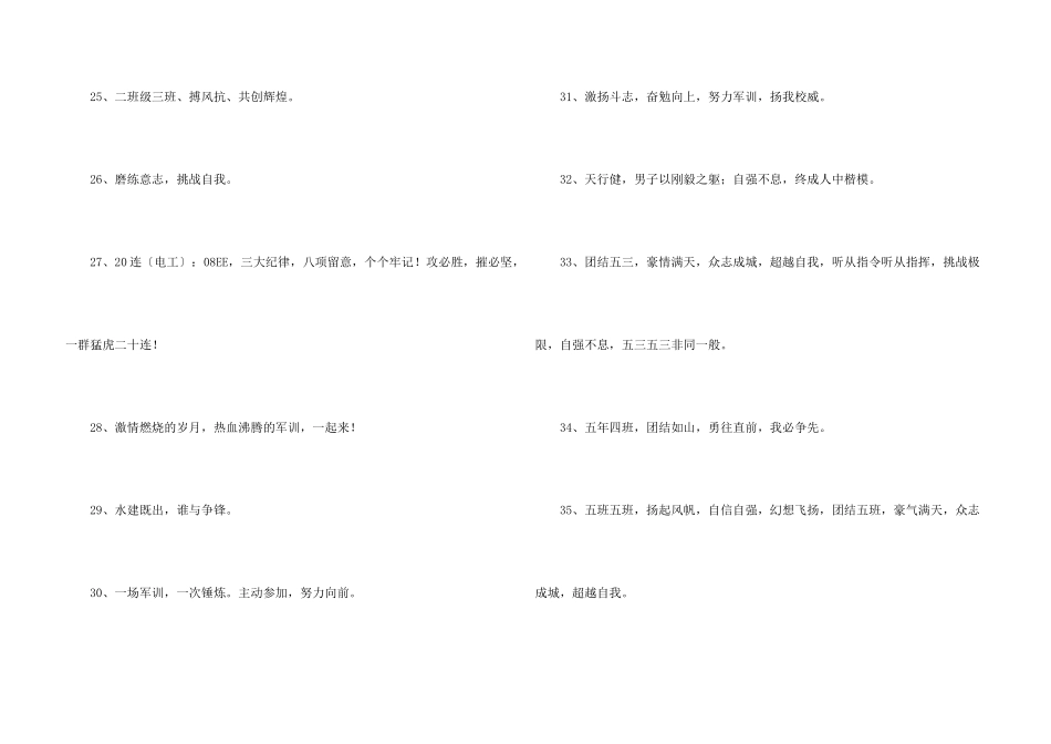 八字的军训的口号集合35句_第3页