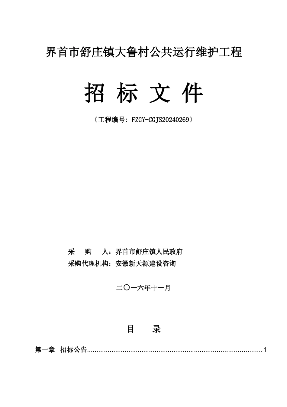公共运行维护项目招标文件_第1页