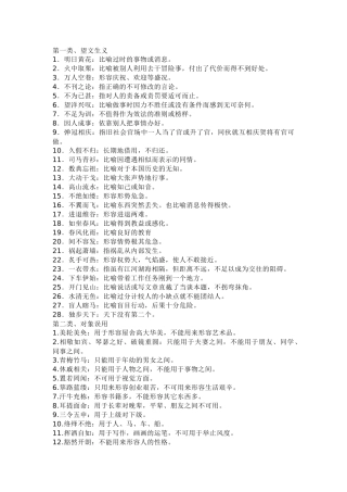 高中语文考试易出错的成语总结