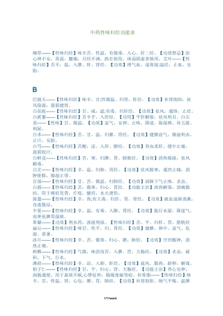 中药性味归经功能表新选.