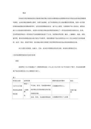 纺织品阻燃的测试标准和方法