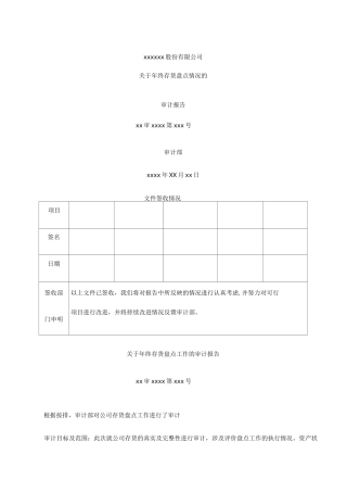 存货专项审计报告