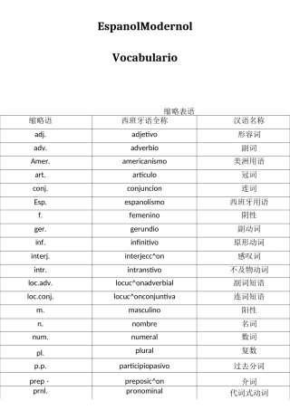 新现代西班牙语第一册单词整合