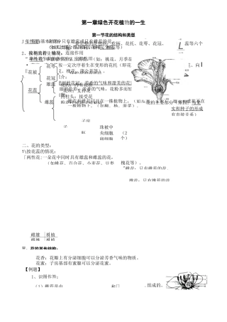 济南版八年级上册生物绿色开花植物的一生复习知识点