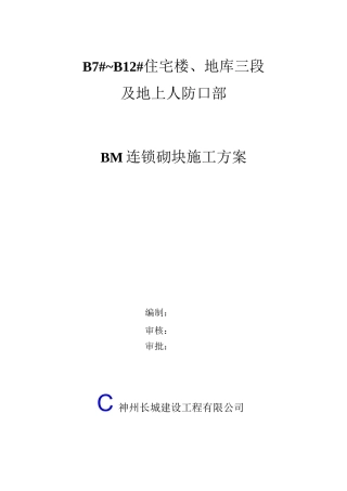 BM连锁砌块施工方案