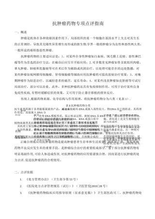 抗肿瘤药物专项点评指南
