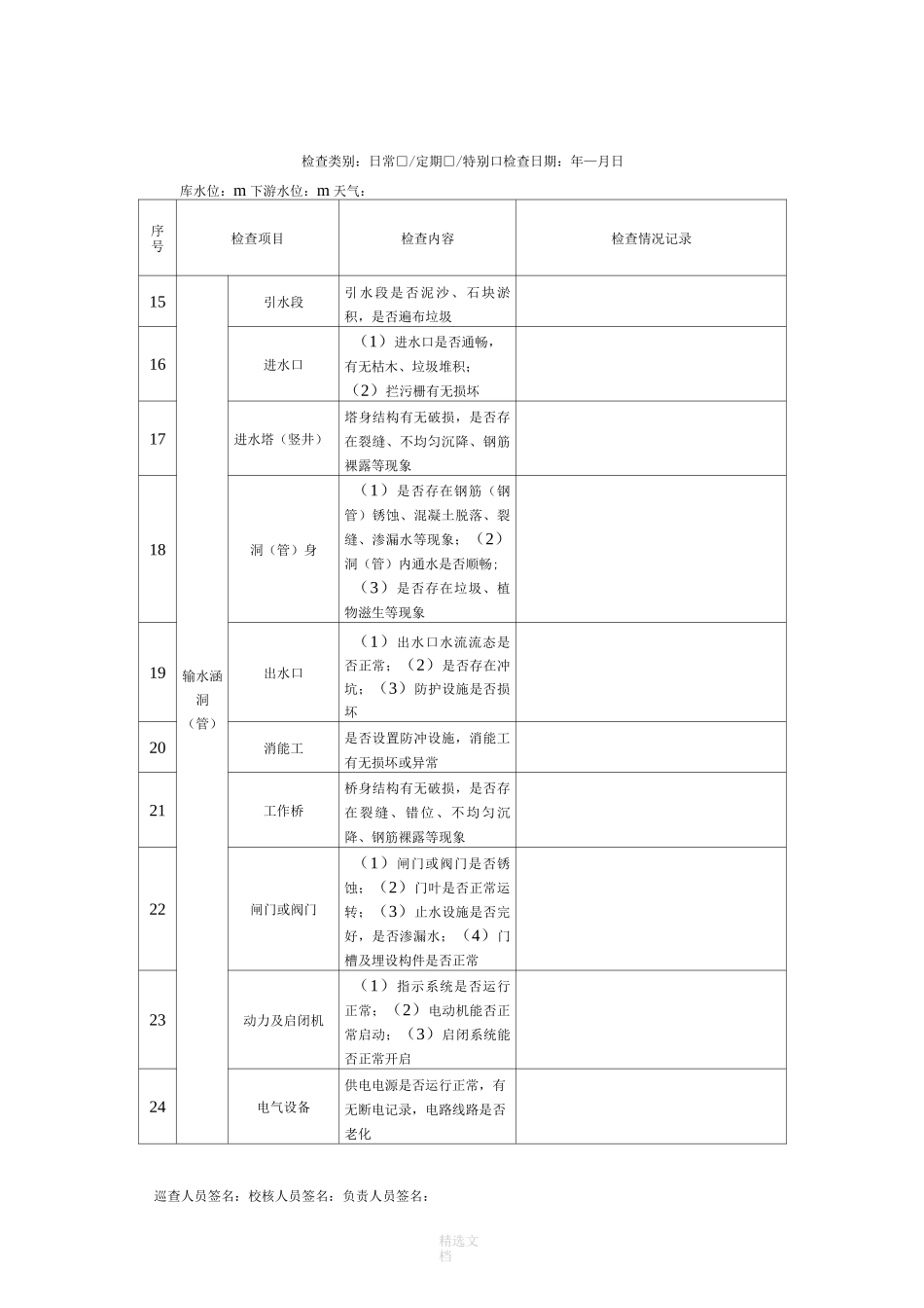 水库大坝新规巡查表_第3页