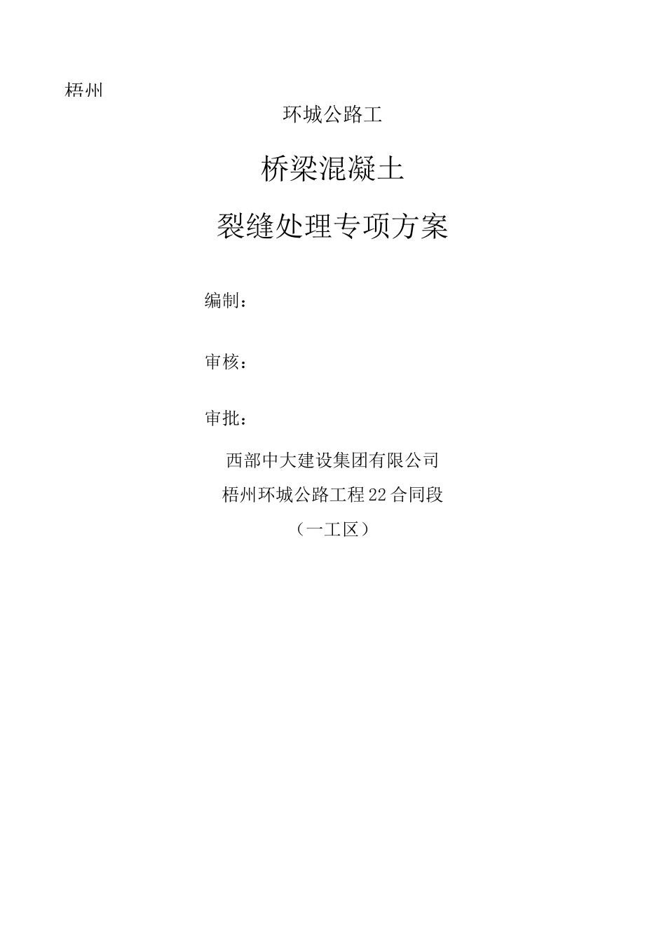 桥梁混凝土裂缝处理专项方案_第1页