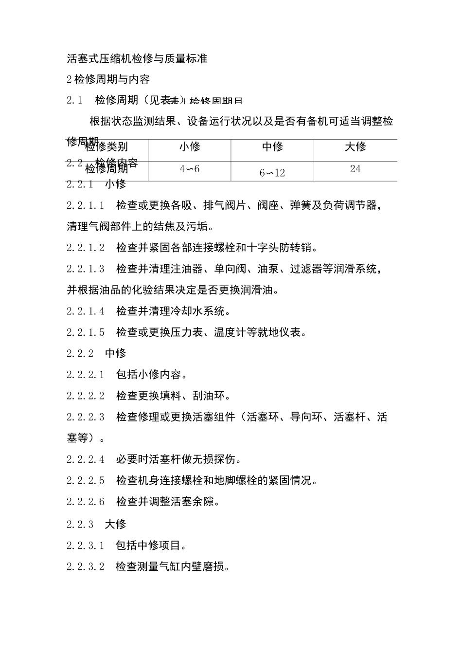 活塞式压缩机检修与质量标准_第1页