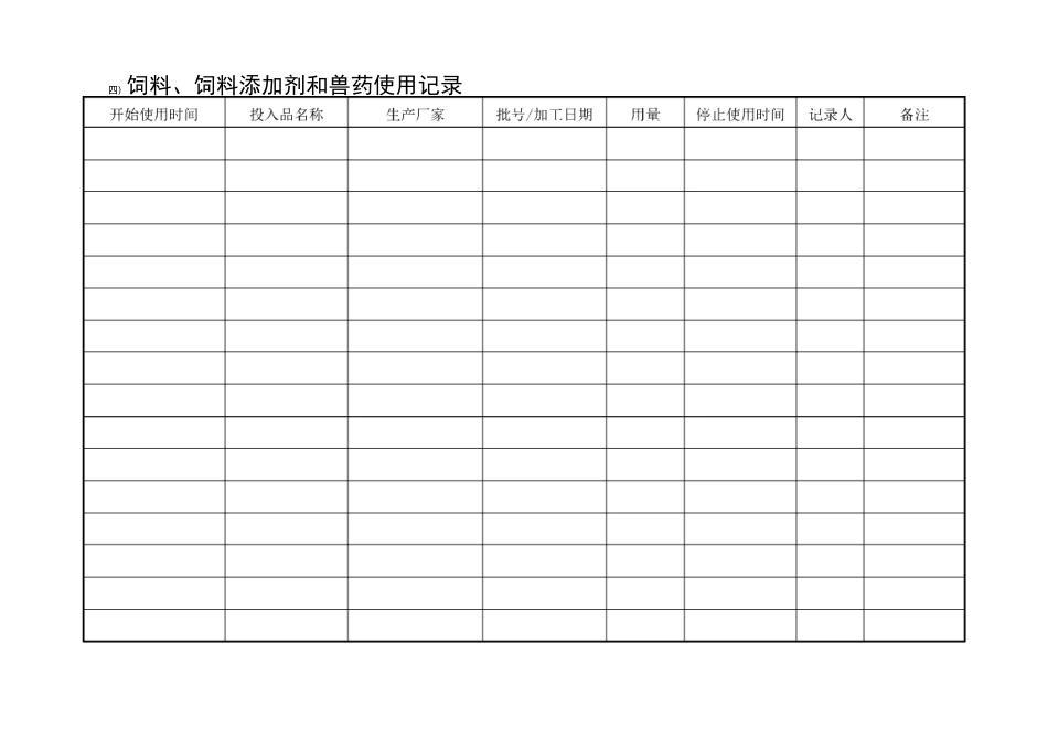 养殖场生产文本记录表格_第2页
