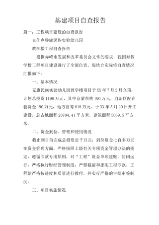 基建项目自查报告