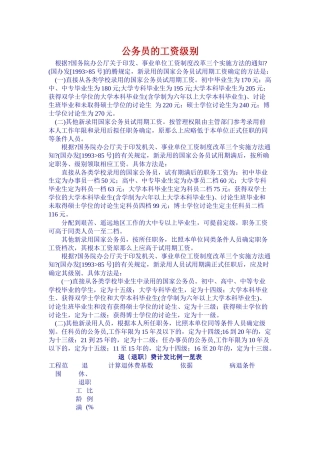 公务员的工资级别