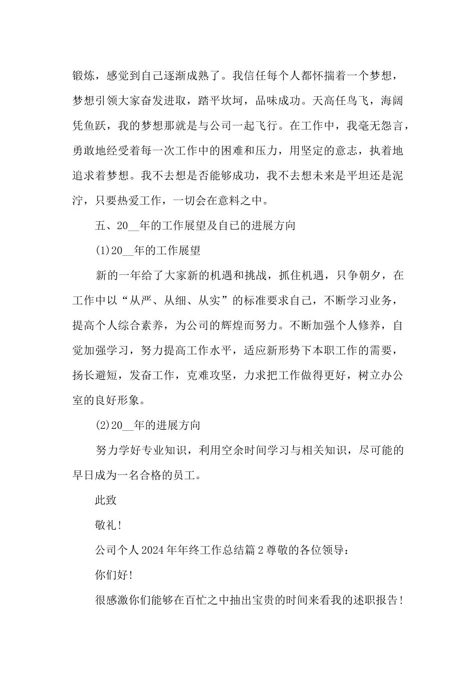 公司个人2024年年终工作总结12篇_第3页