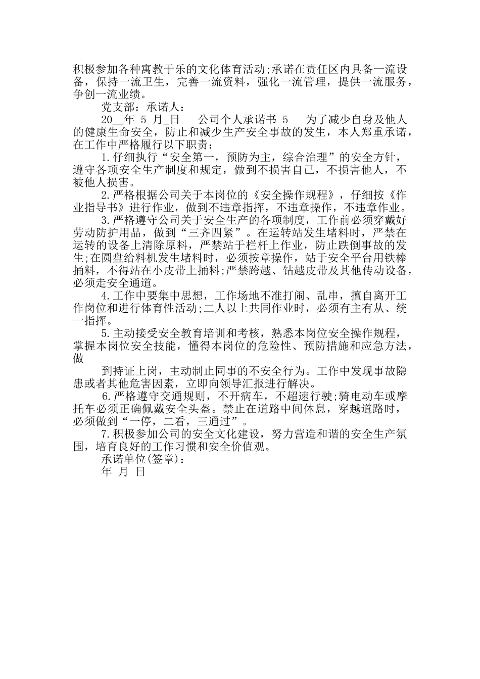 公司个人承诺书_第3页