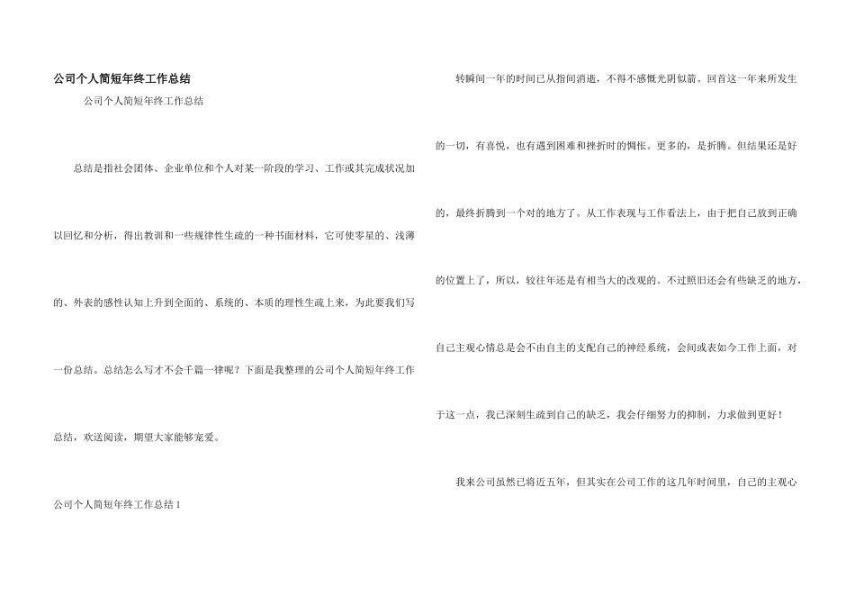 公司个人简短年终工作总结_第1页