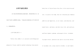 公司产品英文简介