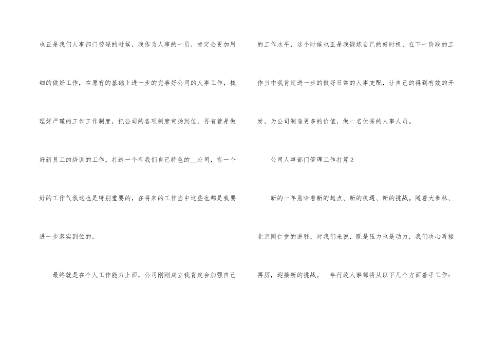 公司人事部门管理工作计划模板_第3页