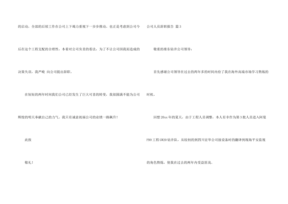 公司人员辞职报告汇总九篇_第3页