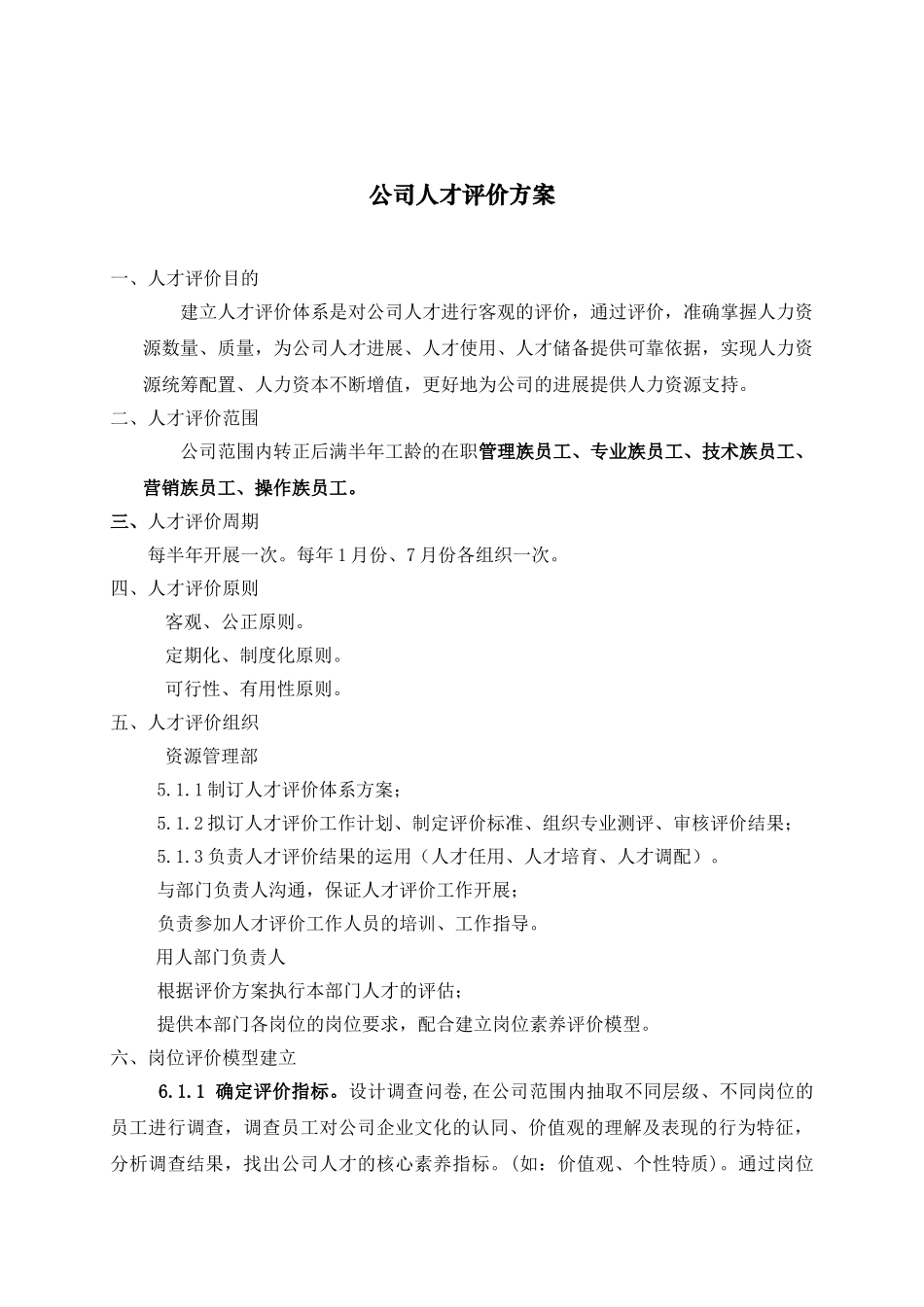 公司人才评价体系方案_第1页