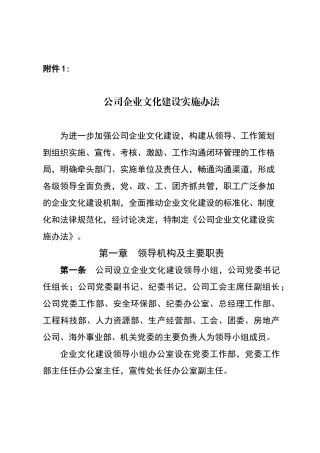 公司企业文化建设实施办法