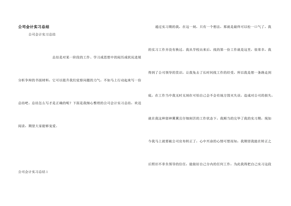 公司会计实习总结_第1页