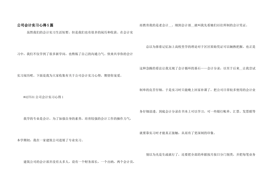 公司会计实习心得5篇_第1页