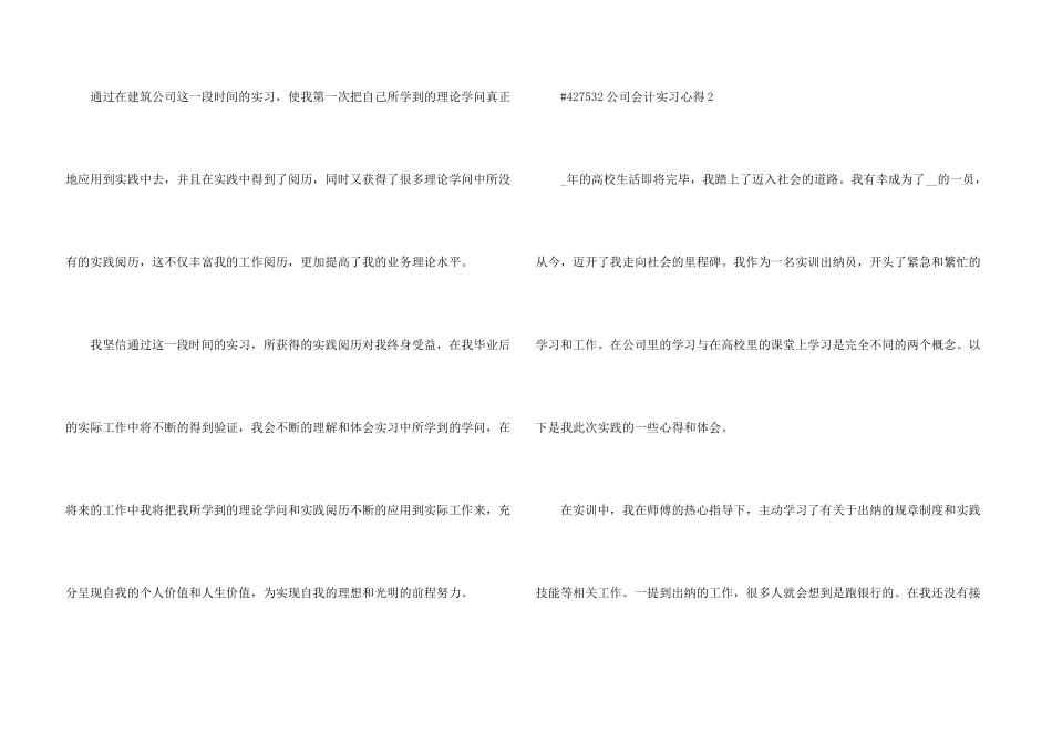 公司会计实习心得5篇_第3页