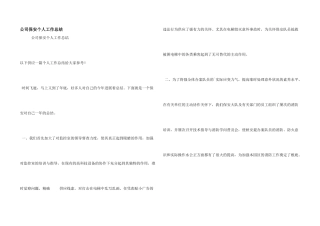 公司保安个人工作总结