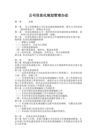 公司信息化规划管理办法