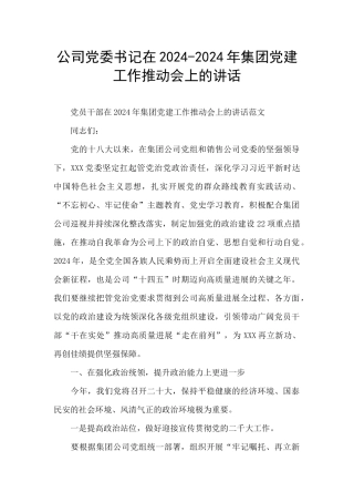公司党委书记在2024