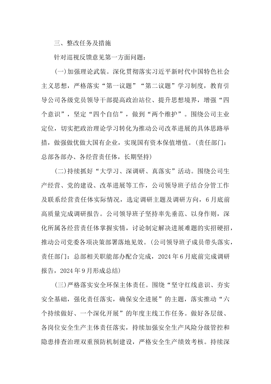 公司党委关于巡视反馈意见的整改方案_第2页