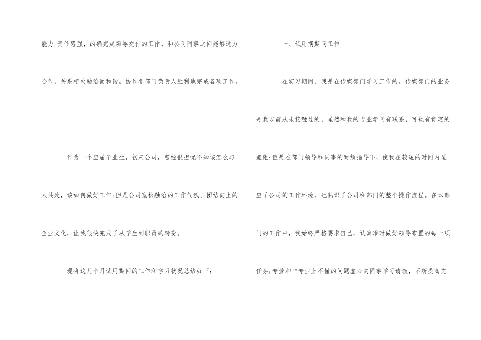 公司内勤员工试用期工作总结范本_第2页