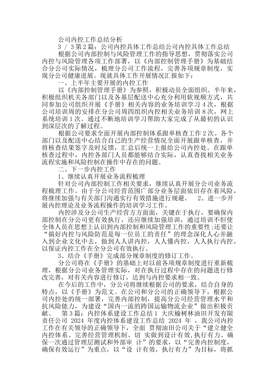 公司内控建设工作总结_第2页