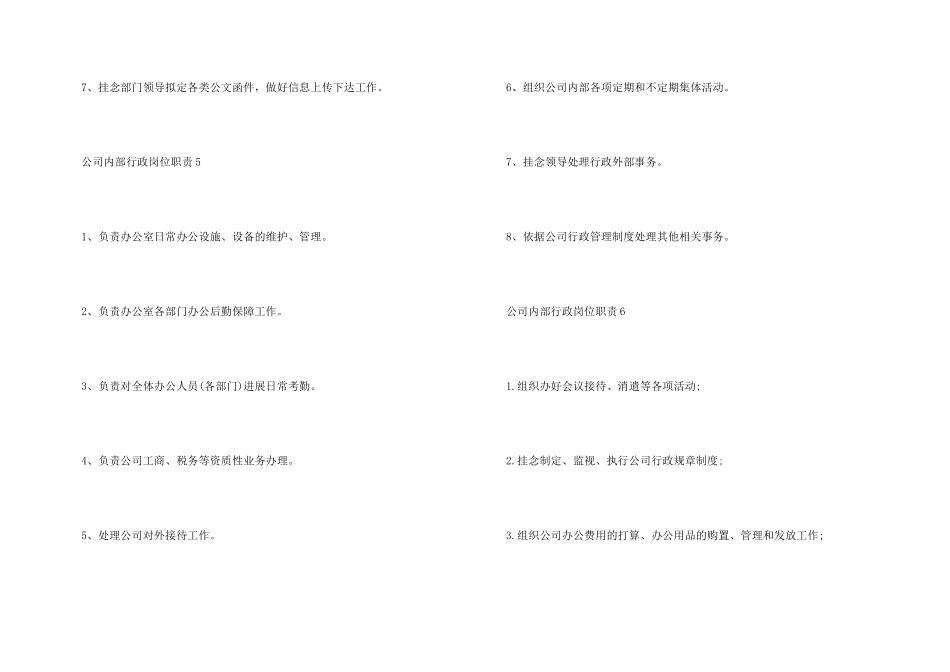公司内部行政岗位职责材料七篇_第3页