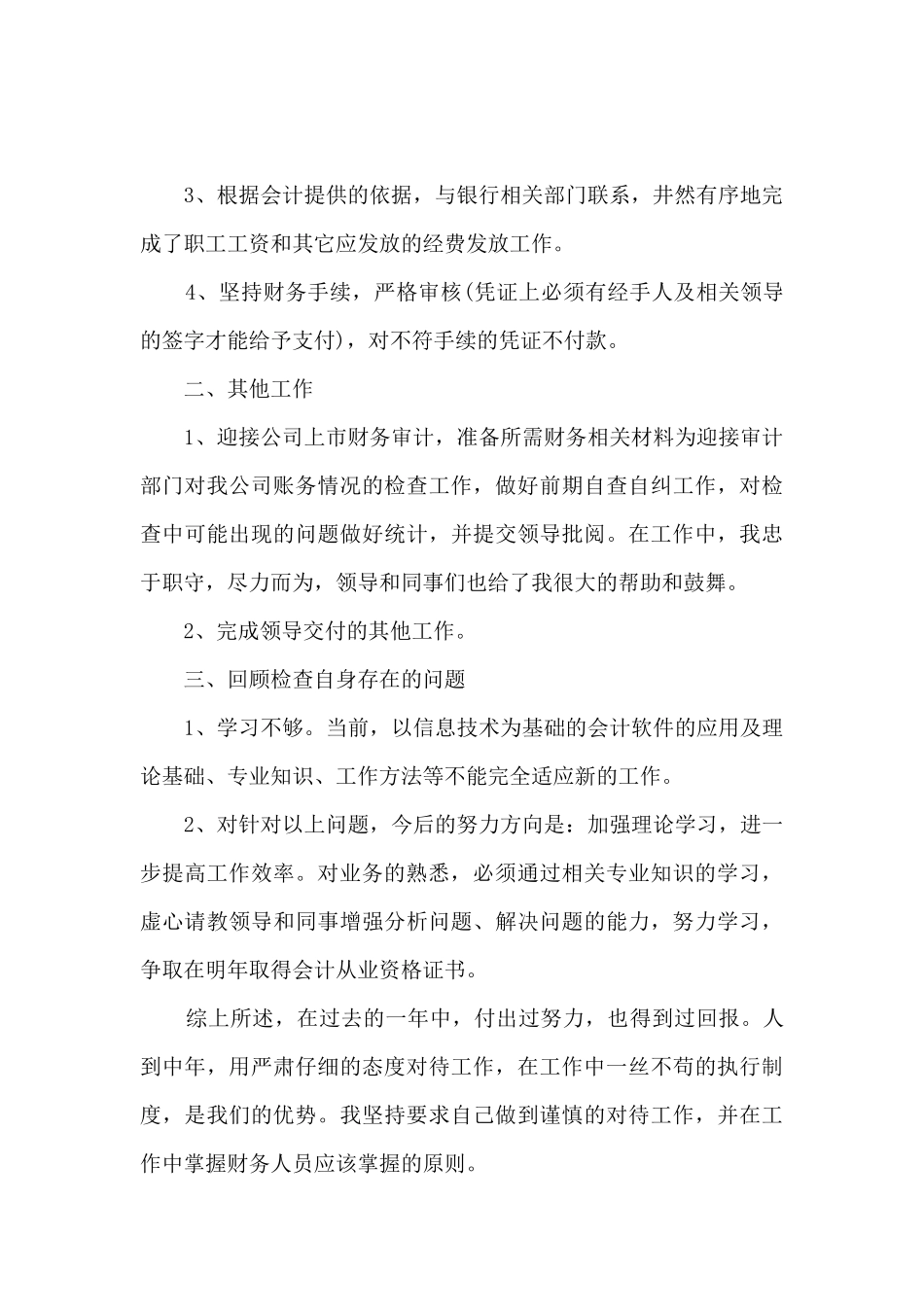 公司出纳个人工作总结精品_第2页