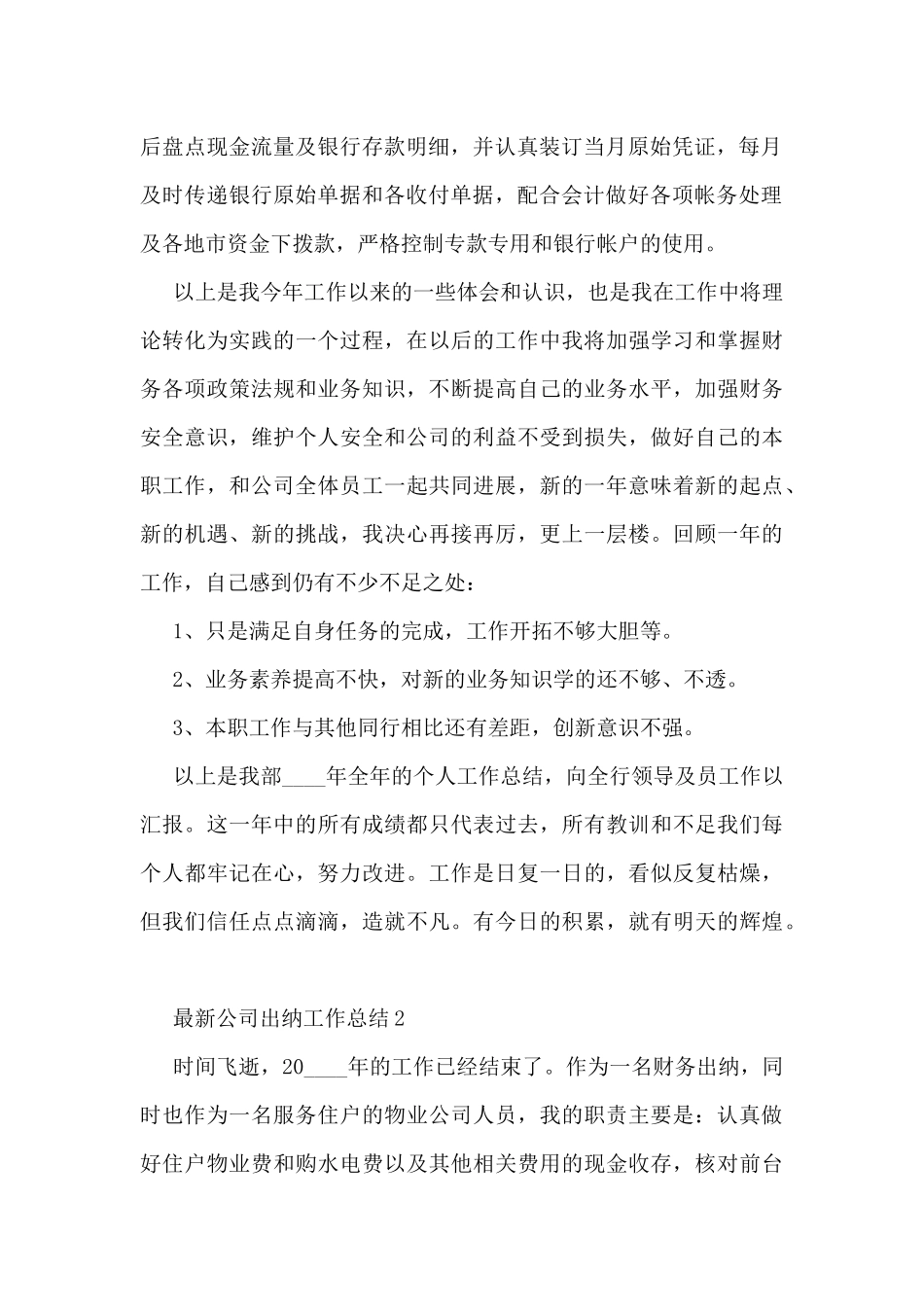 公司出纳工作总结5篇_第2页