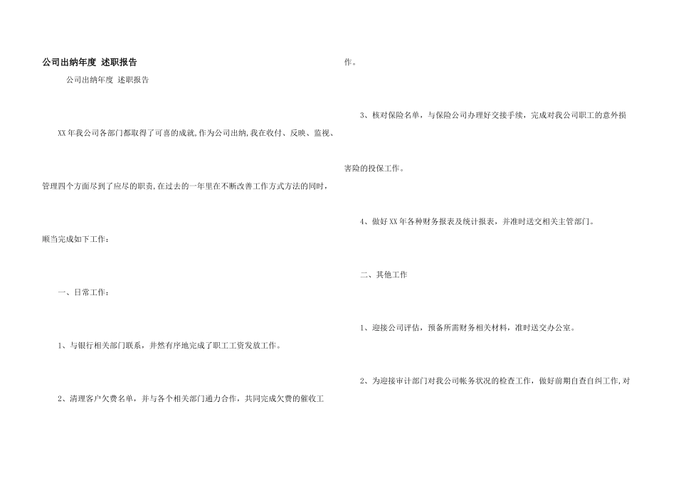 公司出纳年度_第1页