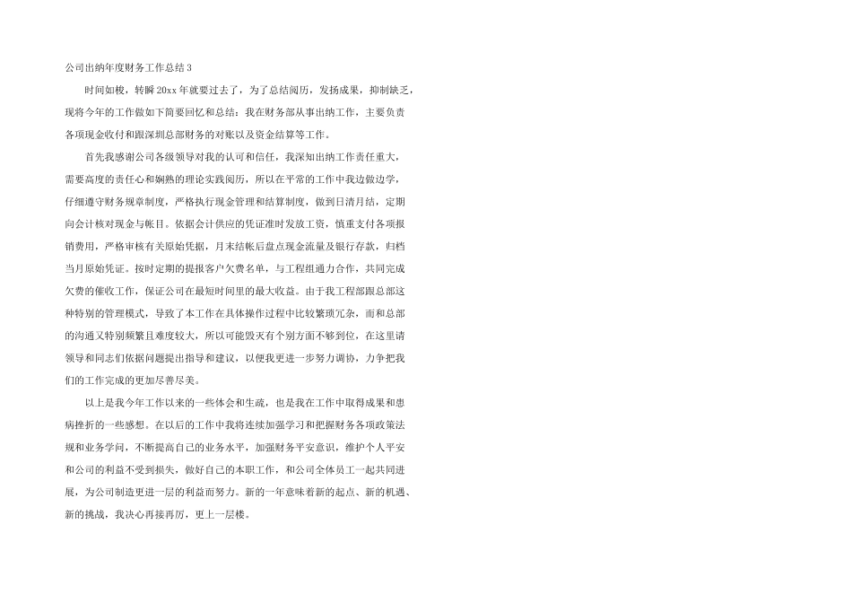 公司出纳年度财务工作总结_第3页