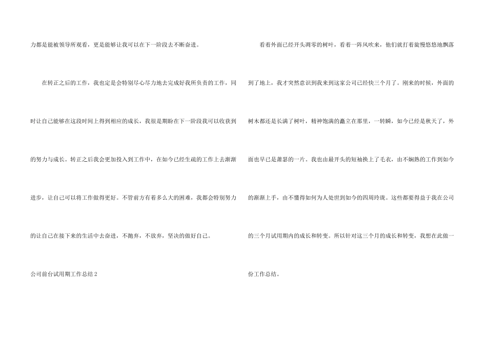 公司前台试用期工作总结集锦15篇_第3页