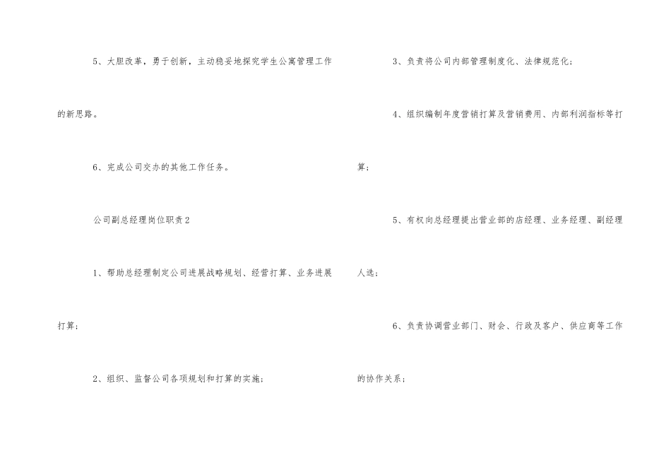 公司副总经理岗位职责_第2页